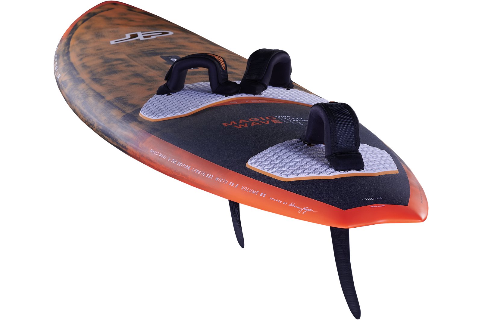JP Magic Wave 2026 S-TEC hullámlovas windszörf deszka thruster szkegelrendezéssel és lábpántokkal
