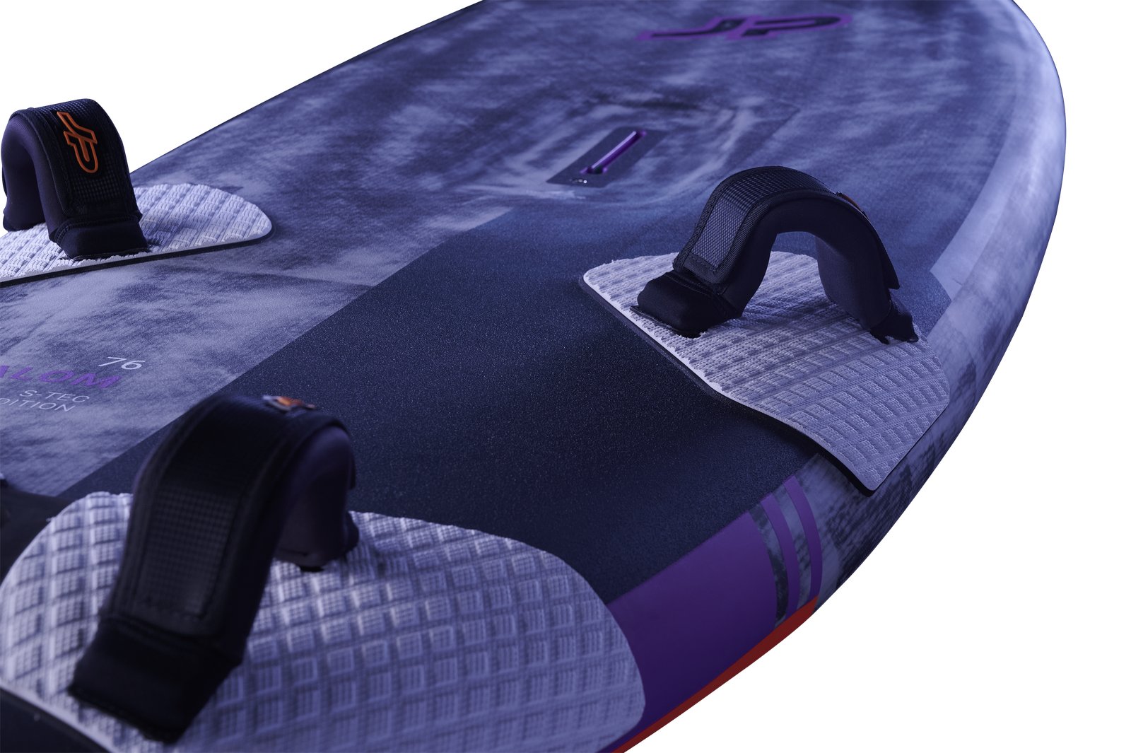 JP Slalom 2025 S-TEC verseny szörfdeszka lábtartókkal és csúszásgátló deckpaddal