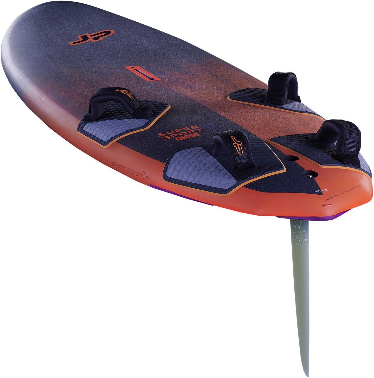 JP Super Sport 2026 freerace windsurf deszka G10 uszonyokkal és lábpántokkal felszerelve