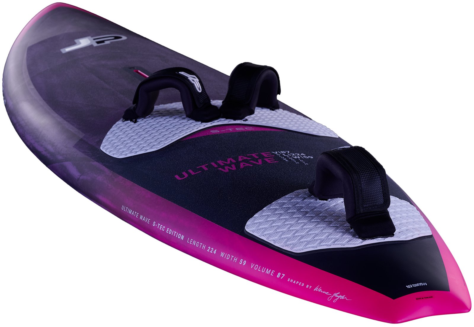 JP Ultimate Wave 2026 S-TEC windsurf deszka lábpántokkal, professzionális hullámlovagló kialakítás