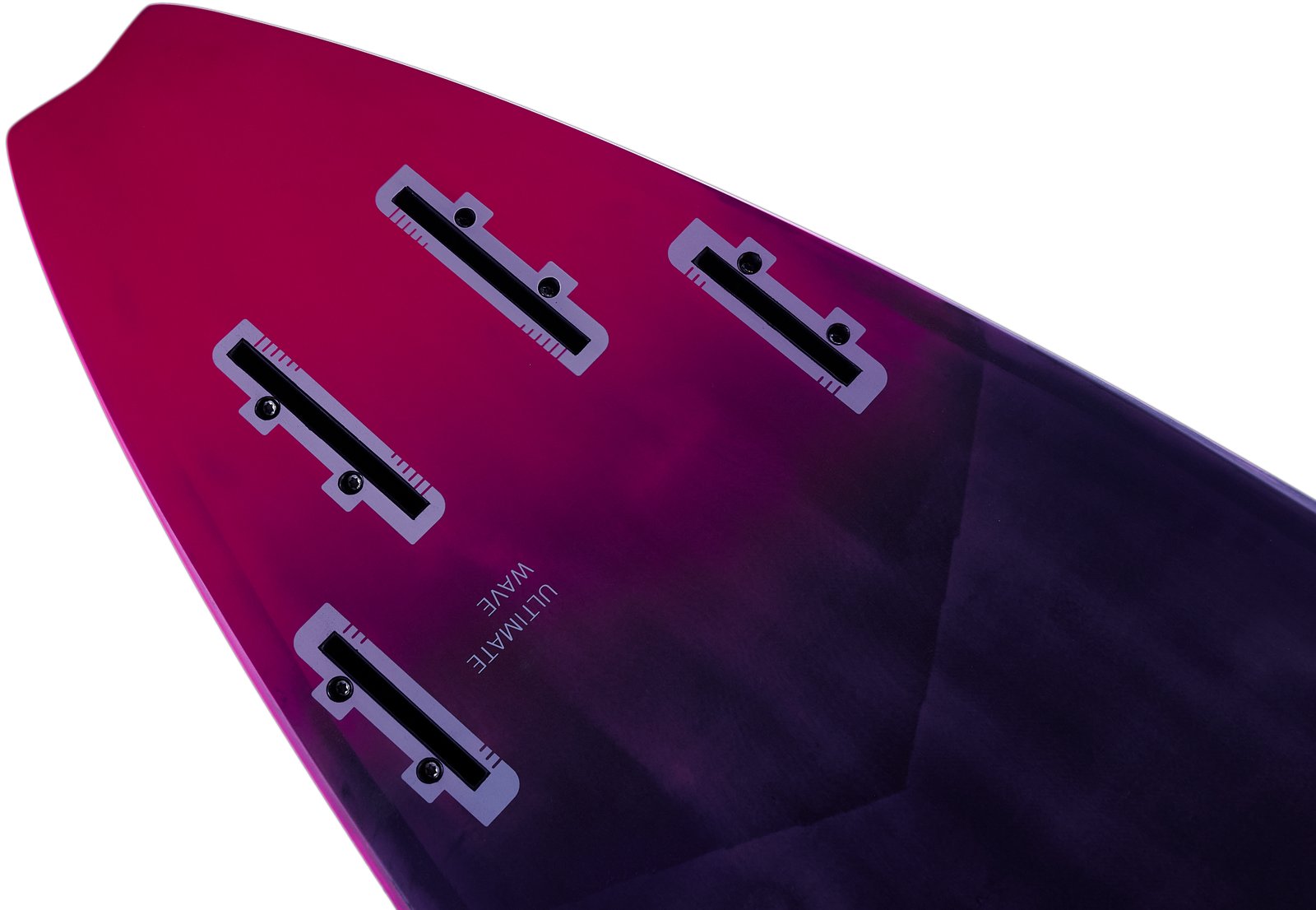 Ultimate Wave 2026 windsurf deszka alja négy slot box uszonyrendszerrel és pozicionáló skálával