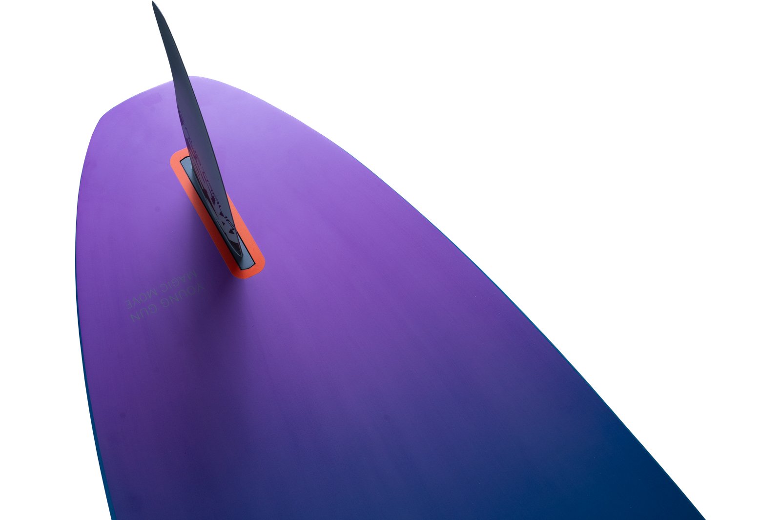 lila szinu Young Gun Magic Move 2026 gyerek windsurf deszka szkeggel a hatso reszen