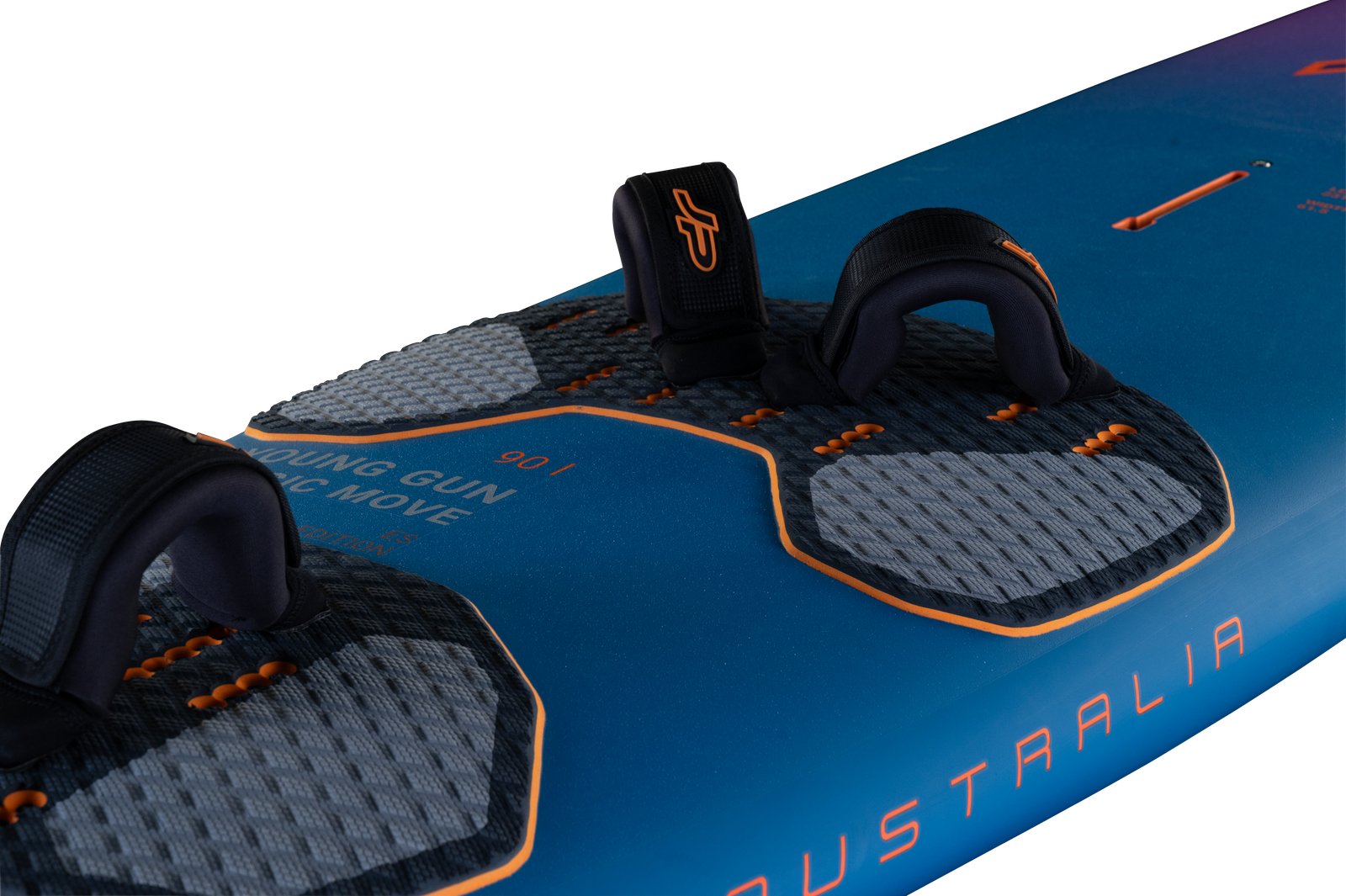 Young Gun Magic Move 2026 gyerek windsurf deszka részletgazdag nézete lábtartókkal