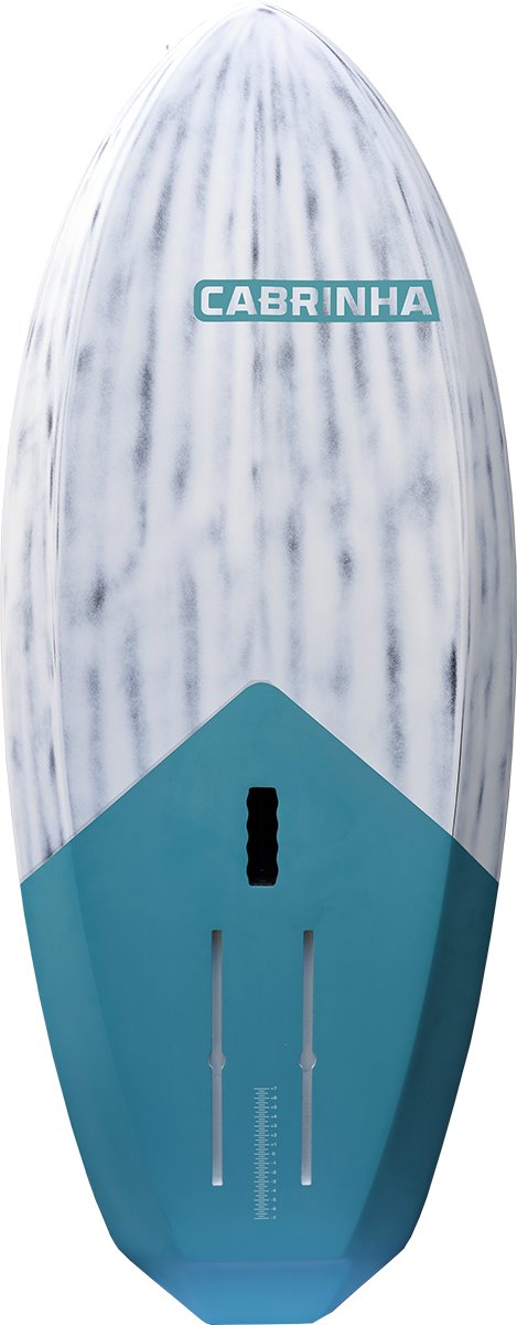 Cabrinha Link 2025 karbon wingfoil deszka alulnézetből, látható foil rögzítési pontokkal