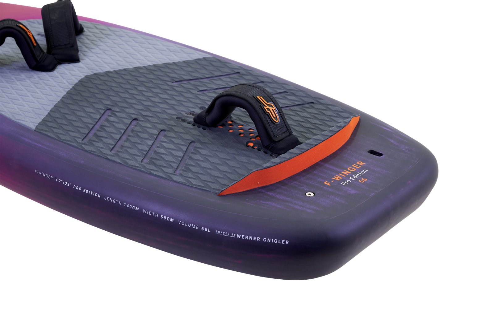 F-Winger 2025 Pro Edition 66 literes wingfoil deszka lábpántokkal és konkáv állófelülettel