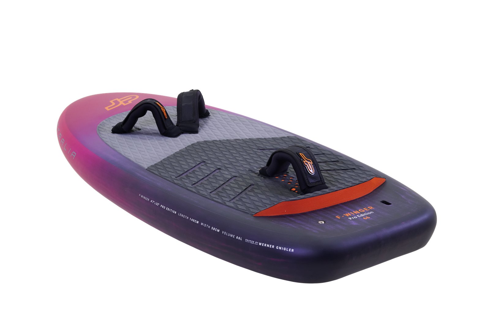 JP F-Winger 2025 Pro Edition wingfoil deszka lábpántokkal, 66 literes kivitel