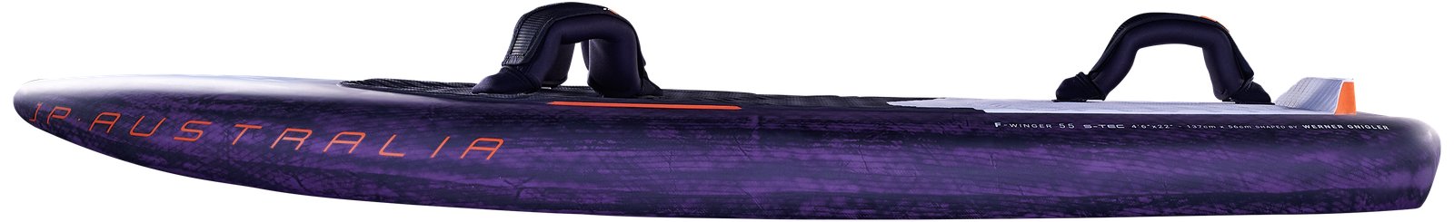 JP Australia F-Winger 2026 oldalnézet freestyle wingfoil deszka S-TEC technológiával és lábpántokkal