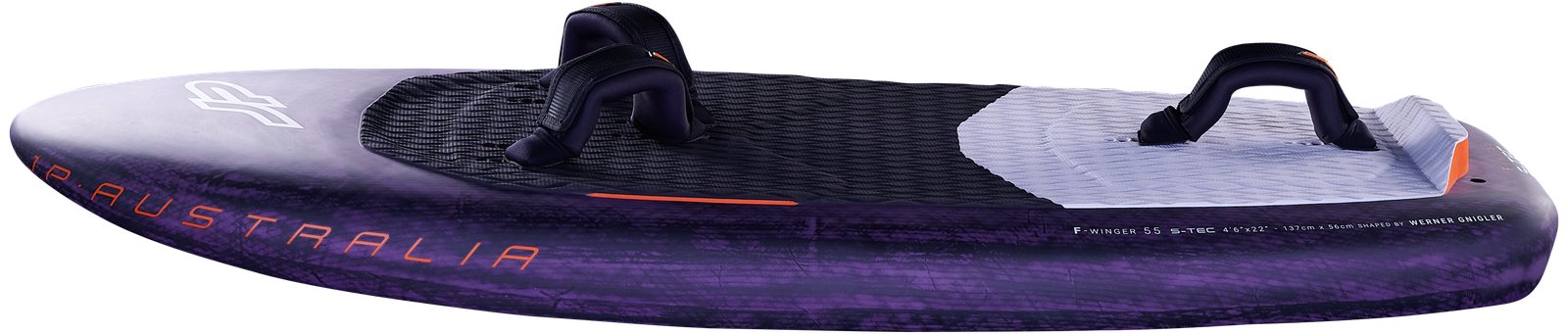 JP Australia F-Winger 2026 freestyle wingfoil deszka S-TEC technológiával, lábpántokkal felszerelve
