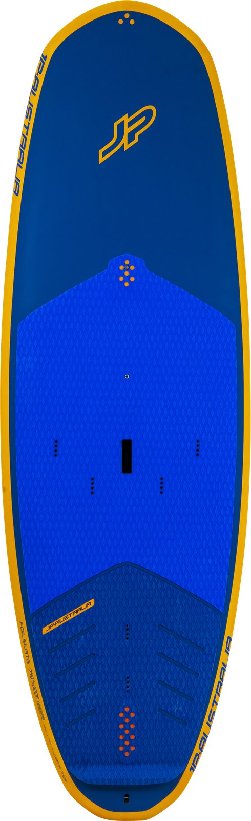 JP Australia Foil Slate 2025 sokoldalú deszka foilozáshoz, SUP-ozáshoz és szörfözéshez, kék és narancs színben