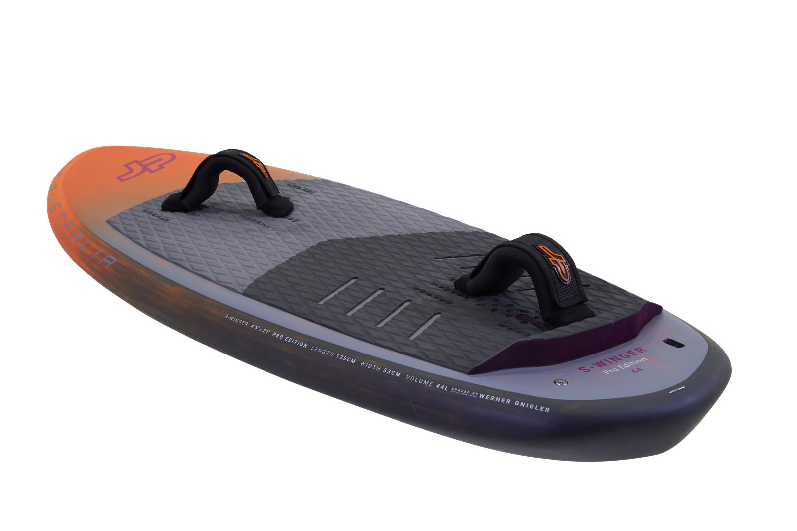 JP Australia S-Winger 2026 Pro Edition hullámos wingfoilezésre tervezett deszka lábpántokkal