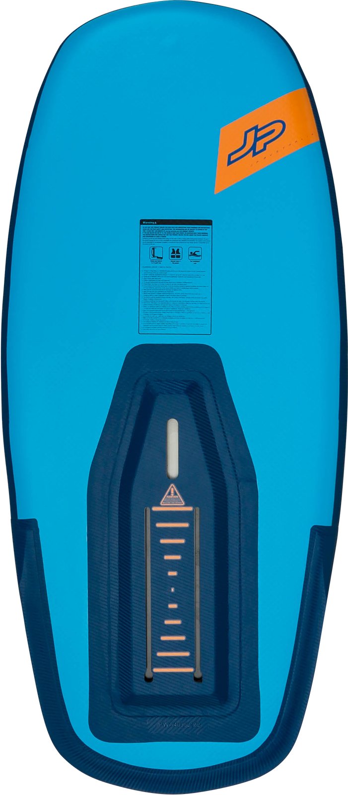 JP WingAir SE 2026 felfújható wing foil deszka alulnézetből, foil sínrendszerrel és merevített kialakítással