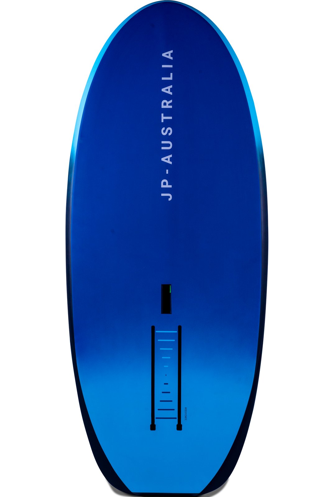 JP-Australia X-Winger 2025 wingfoil deszka, sötétkék színű, hátsó kivágásokkal és foil rögzítési pontokkal