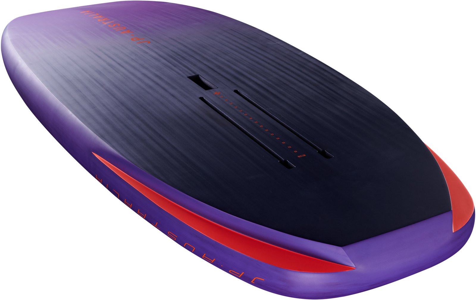 JP-Australia X-Winger 2026 wing foil deszka alulnézetből, foil rögzítősínekkel