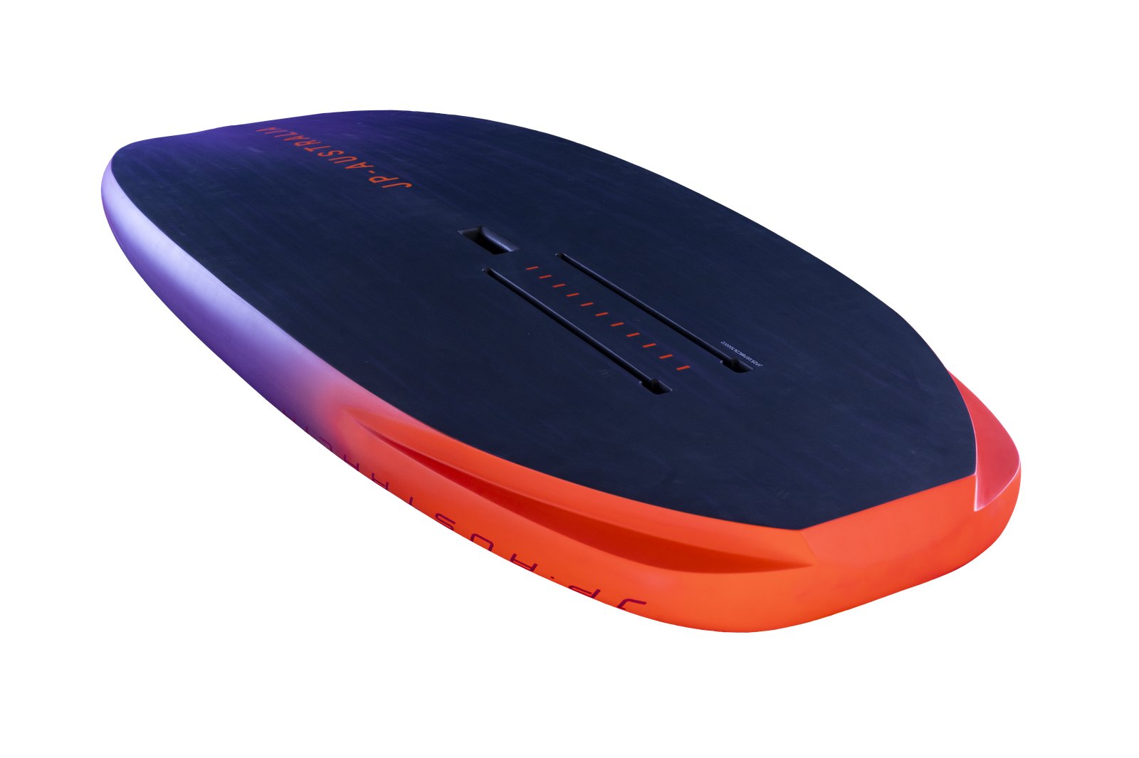 JP-Australia XR 2026 freeride wing foil deszka narancssárga és fekete színben, foil rögzítősínnel