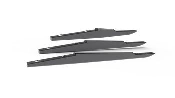 Cabrinha Fusion Alloy 2025 foiling törzs három különböző méretben fekete háttér előtt