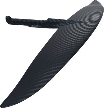 Karbon szövet mintázatú Cab Prestige 2026 hidrofoil front wing, nagy oldalarányú kialakítással és anhedral ívvel