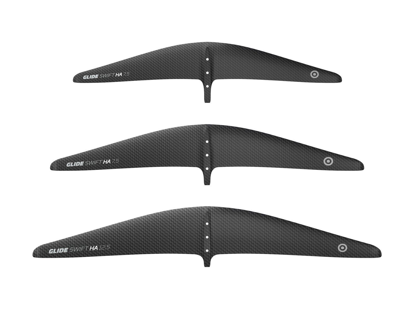 Három különböző méretű szénszálas Glide Swift HA 2026 front wing foilinghoz