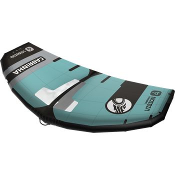 Cabrinha Vision 2025 wingfoiling szárny türkiz színben, jól látható Teijin D2 anyagkialakítással és ablakokkal