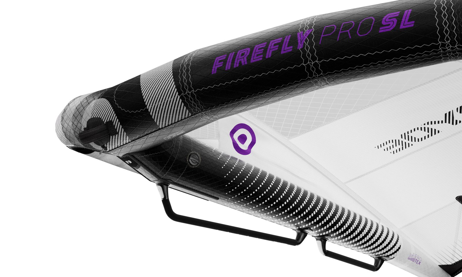 FireFly Pro SL 2026 ultrakönnyű wingfoil szárny részletfotó, fókuszban a karbon szerkezet és a merev fogantyúk