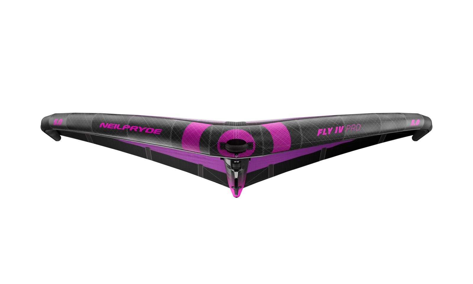 NeilPryde Fly IV Pro 2026 versenyorientált wingfoiling szárny fekete-lila színben, merevített belépőéles kialakítással